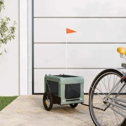vidaXL Hondenfietstrailer oxfordstof en ijzer grijs en zwart