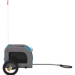 vidaXL Hondenfietstrailer oxford stof en ijzer blauw en grijs