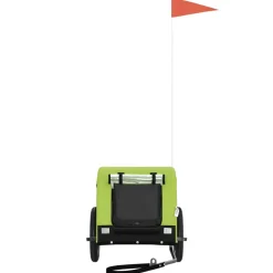 vidaXL Hondenfietstrailer oxford stof en ijzer groen en zwart