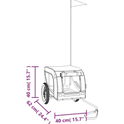 vidaXL Hondenfietstrailer oxford stof en ijzer groen en zwart