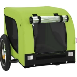 vidaXL Hondenfietstrailer oxford stof en ijzer groen en zwart