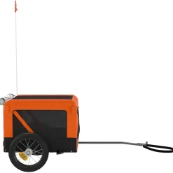 vidaXL Hondenfietstrailer oxford stof en ijzer oranje en zwart