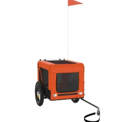 vidaXL Hondenfietstrailer oxford stof en ijzer oranje en zwart
