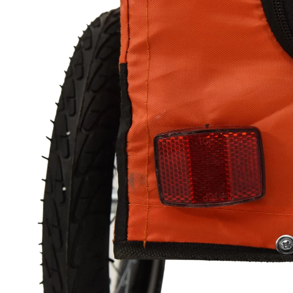 vidaXL Hondenfietstrailer oxford stof en ijzer oranje en zwart