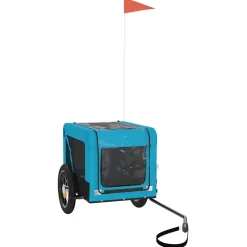 vidaXL Hondenfietstrailer oxford stof en ijzer blauw en zwart