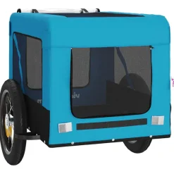 vidaXL Hondenfietstrailer oxford stof en ijzer blauw en zwart