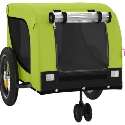 vidaXL Hondenfietstrailer oxford stof en ijzer groen en zwart