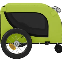 vidaXL Hondenfietstrailer oxford stof en ijzer groen en zwart
