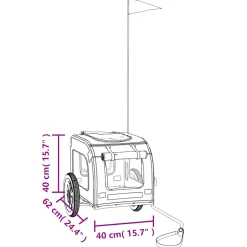 vidaXL Hondenfietstrailer oxford stof en ijzer zwart