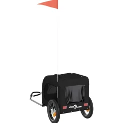 vidaXL Hondenfietstrailer oxford stof en ijzer zwart