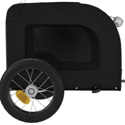 vidaXL Hondenfietstrailer oxford stof en ijzer zwart
