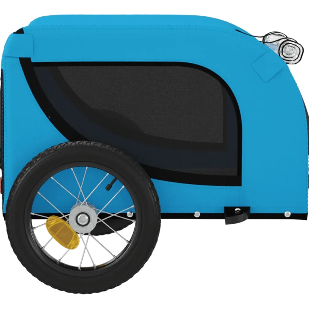 vidaXL Hondenfietstrailer oxford stof en ijzer geel en zwart