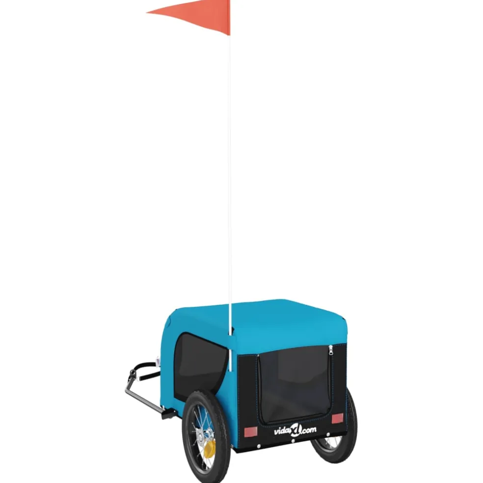 vidaXL Hondenfietstrailer oxford stof en ijzer geel en zwart