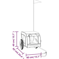 vidaXL Hondenfietstrailer oxford stof en ijzer geel en zwart
