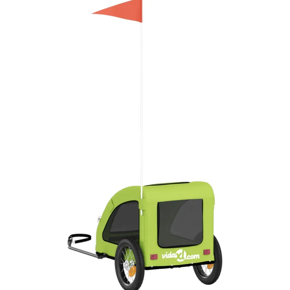 vidaXL Hondenfietstrailer oxford stof en ijzer groen