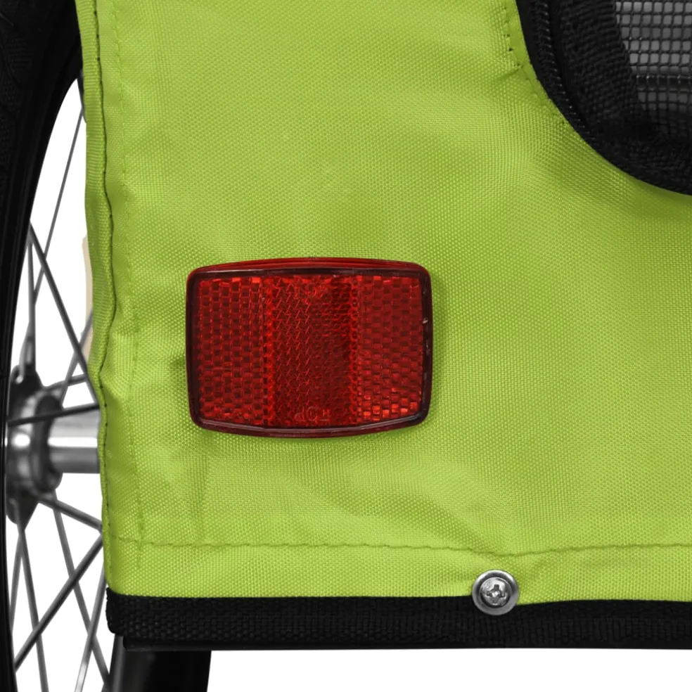 vidaXL Hondenfietstrailer oxford stof en ijzer groen