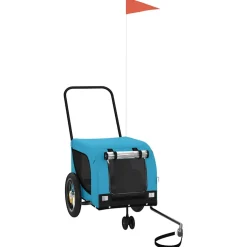 vidaXL Hondenfietstrailer oxford stof en ijzer blauw en zwart