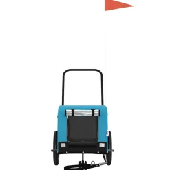 vidaXL Hondenfietstrailer oxford stof en ijzer blauw en zwart