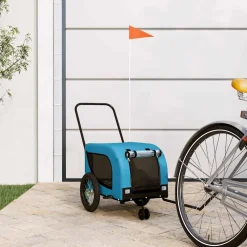 vidaXL Hondenfietstrailer oxford stof en ijzer blauw en zwart