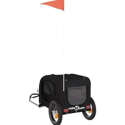 vidaXL Hondenfietstrailer oxford stof en ijzer zwart