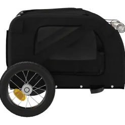 vidaXL Hondenfietstrailer oxford stof en ijzer zwart