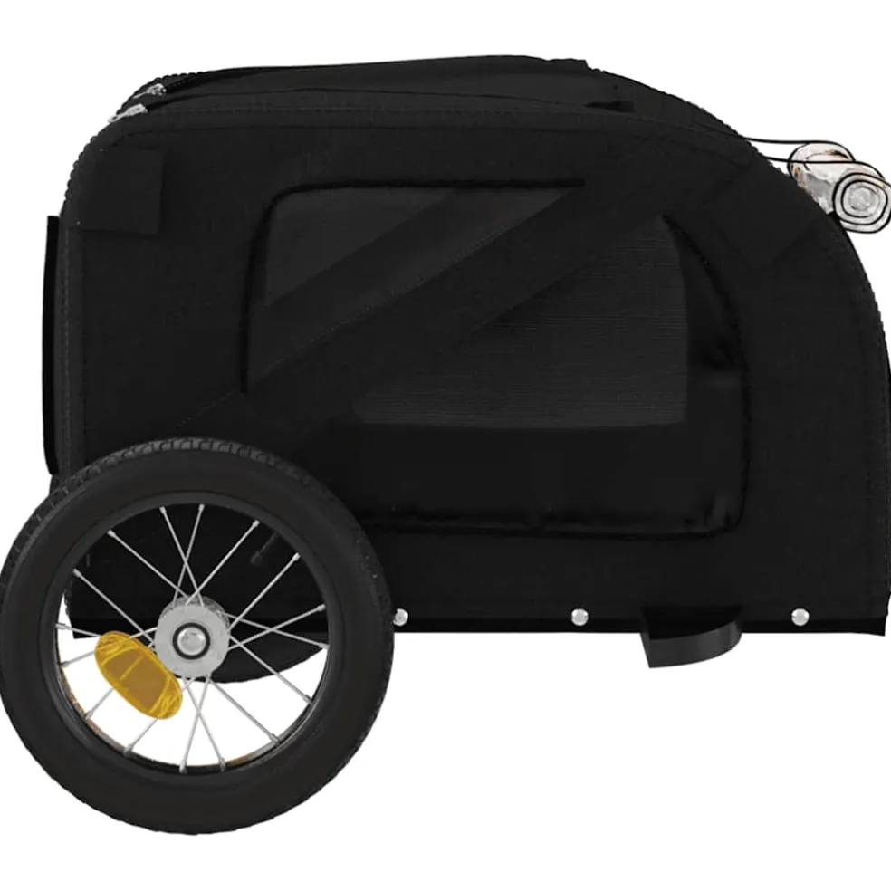 vidaXL Hondenfietstrailer oxford stof en ijzer zwart