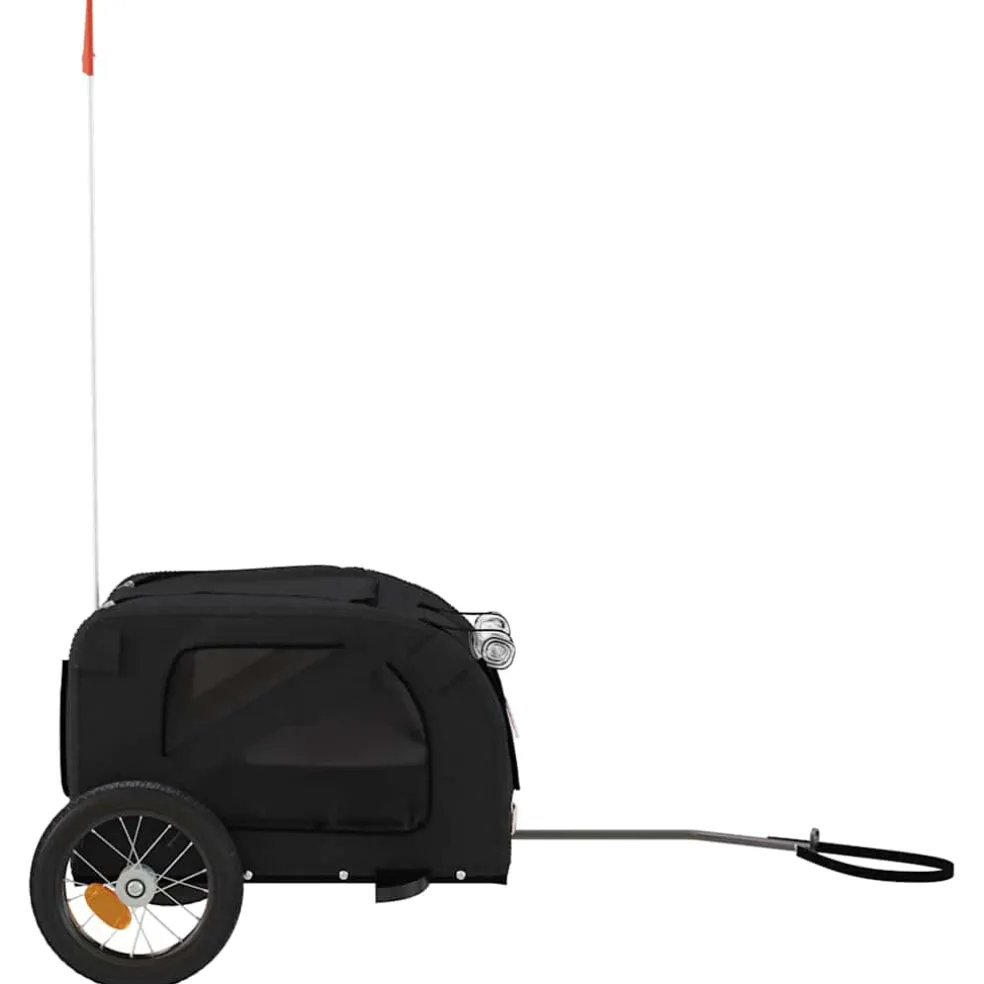 vidaXL Hondenfietstrailer oxford stof en ijzer zwart