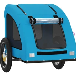 vidaXL Hondenfietstrailer oxford stof en ijzer blauw