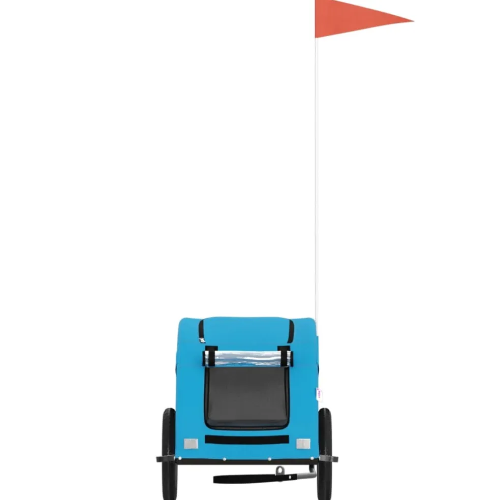 vidaXL Hondenfietstrailer oxford stof en ijzer blauw