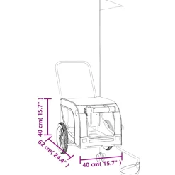 vidaXL Hondenfietstrailer oxford stof en ijzer oranje en zwart