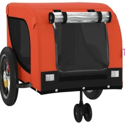 vidaXL Hondenfietstrailer oxford stof en ijzer oranje en zwart