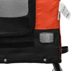 vidaXL Hondenfietstrailer oxford stof en ijzer oranje en zwart