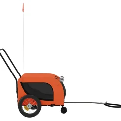 vidaXL Hondenfietstrailer oxford stof en ijzer oranje en zwart