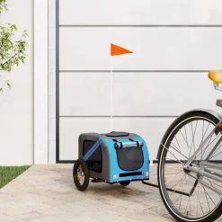 vidaXL Hondenfietstrailer oxford stof en ijzer grijs en zwart