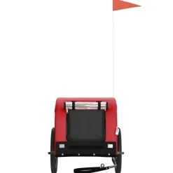 vidaXL Hondenfietstrailer oxford stof en ijzer rood en zwart