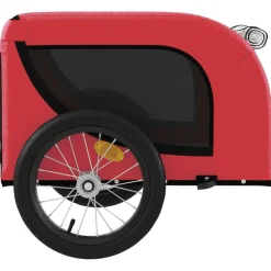 vidaXL Hondenfietstrailer oxford stof en ijzer rood en zwart