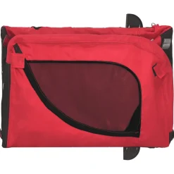 vidaXL Hondenfietstrailer oxford stof en ijzer rood en zwart