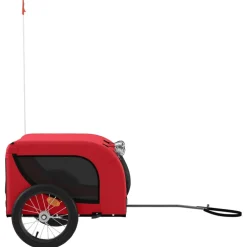 vidaXL Hondenfietstrailer oxford stof en ijzer rood en zwart