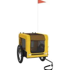 vidaXL Hondenfietstrailer oxford stof en ijzer geel en zwart