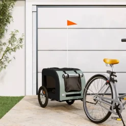 vidaXL Hondenfietstrailer oxford stof en ijzer oranje en grijs