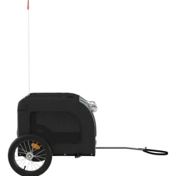 vidaXL Hondenfietstrailer oxford stof en ijzer oranje en grijs