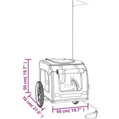 vidaXL Hondenfietstrailer oxford stof en ijzer zwart en grijs