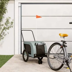 vidaXL Hondenfietstrailer oxford stof en ijzer grijs en zwart