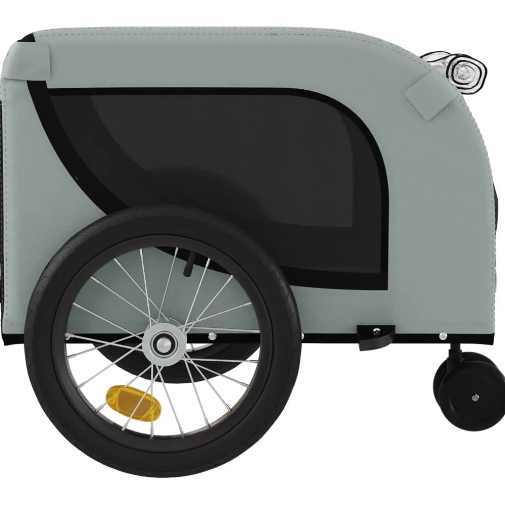 vidaXL Hondenfietstrailer oxford stof en ijzer grijs en zwart