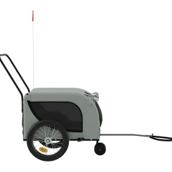 vidaXL Hondenfietstrailer oxford stof en ijzer grijs en zwart