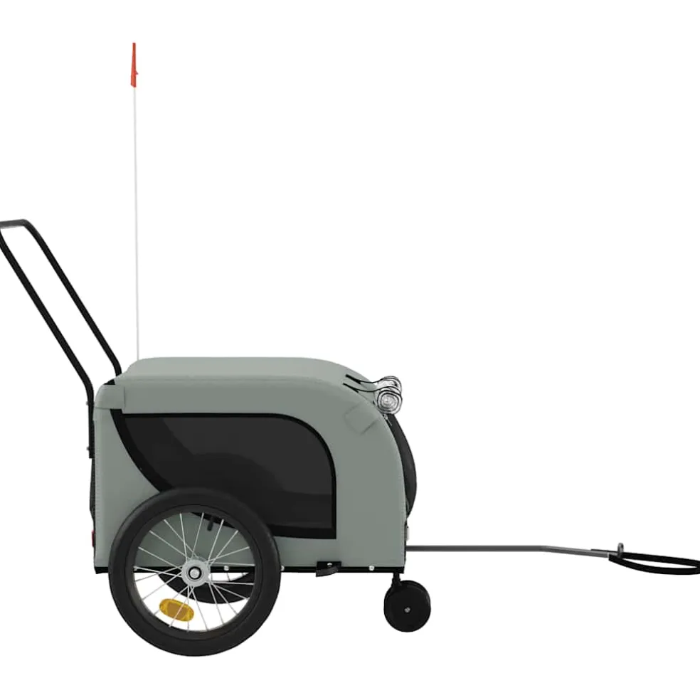 vidaXL Hondenfietstrailer oxford stof en ijzer grijs en zwart