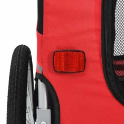 vidaXL Hondenfietstrailer rood en zwart
