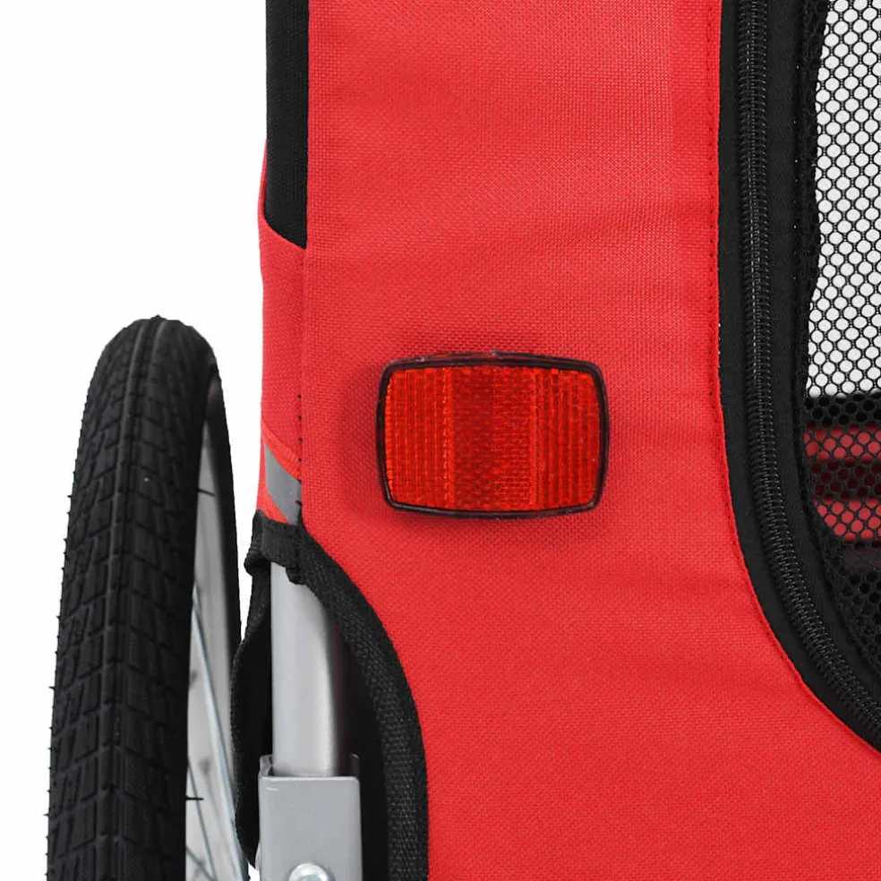 vidaXL Hondenfietstrailer rood en zwart