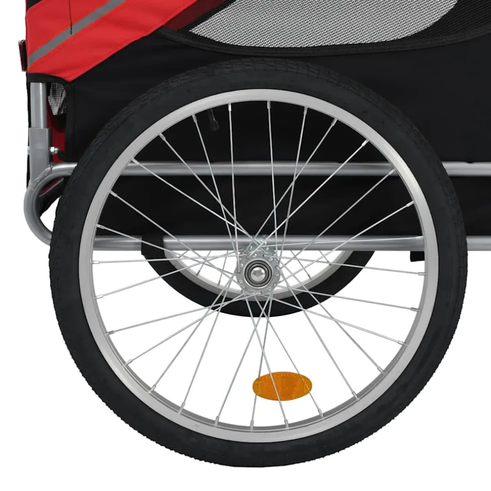 vidaXL Hondenfietstrailer rood en zwart