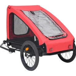 vidaXL Hondenfietstrailer rood en zwart